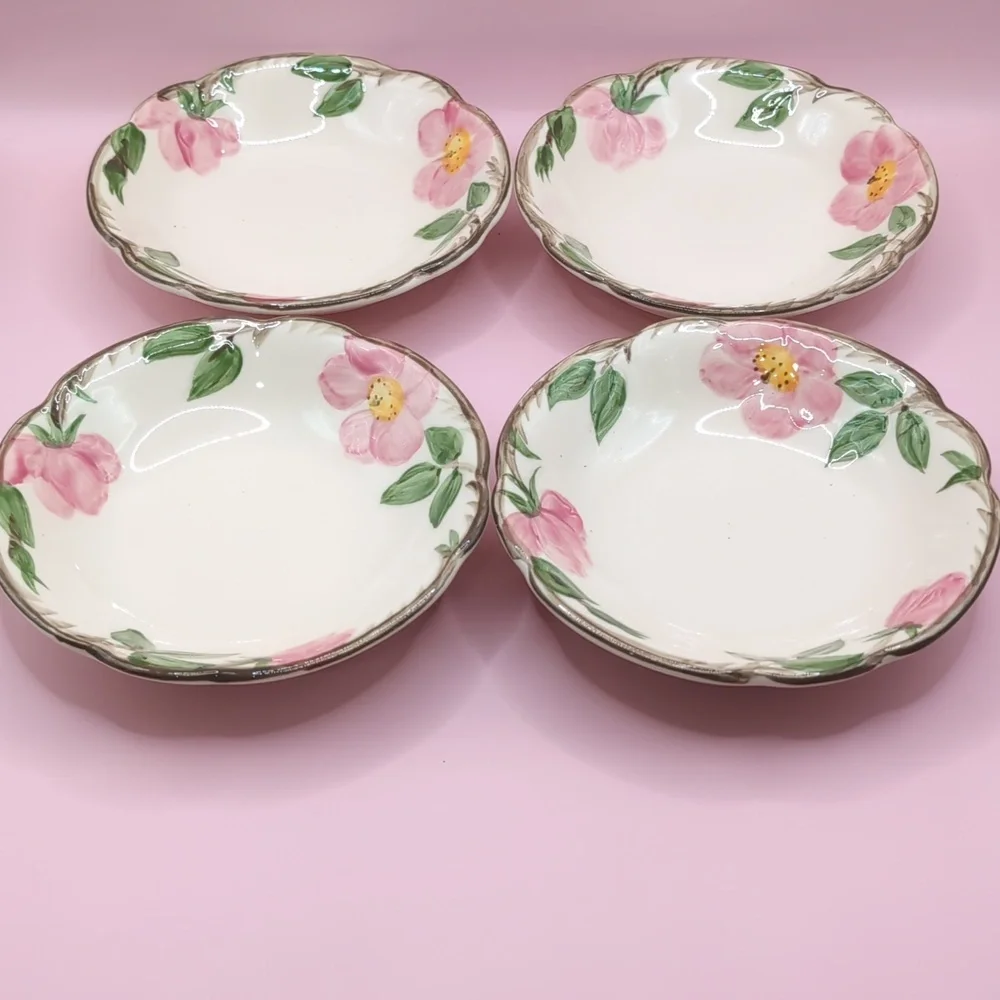 Set of 4 Vintage Franciscan Desert Rose Earthenware Berry Side Dish Bowls 5.25